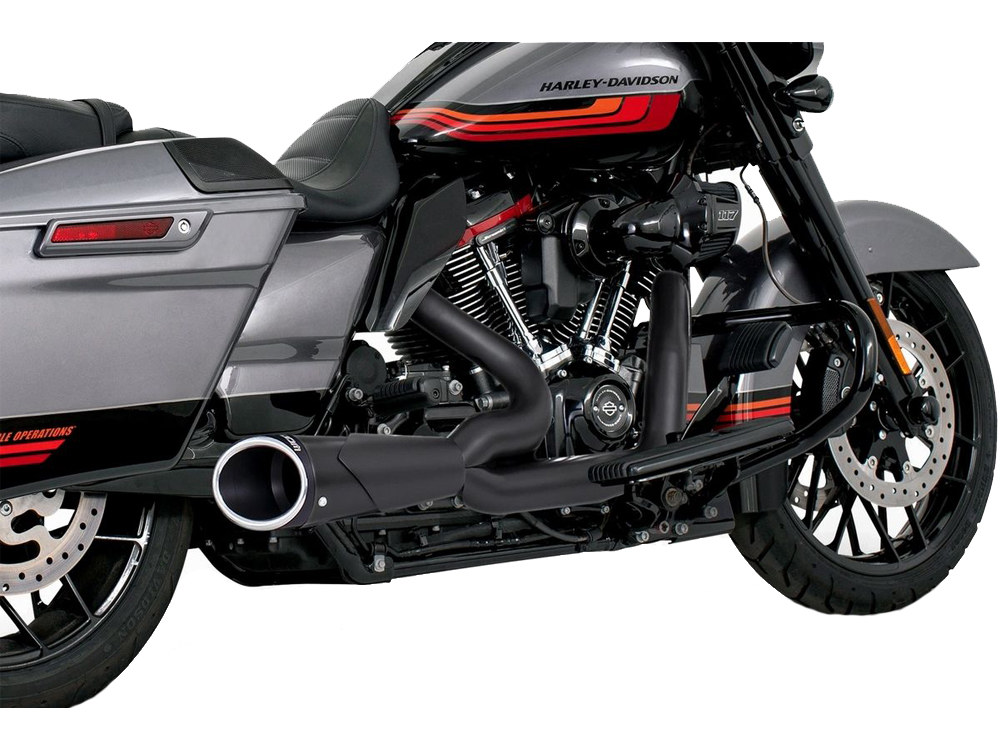 Combat Exhaust - Black with Black End Cap. Fits Touring 2017up. FREEDOM PERFORMANCE EXHAUST - Image 2