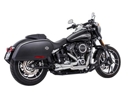 American Outlaw Shorty 2-into-1 Exhaust - Chrome with Chrome End Cap. Fits Softail 1986-2017. FREEDOM PERFORMANCE EXHAUST