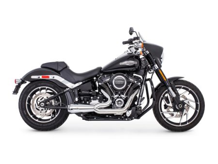 American Outlaw Shorty 2-into-1 Exhaust - Chrome with Chrome End Cap. Fits Softail 2018up. FREEDOM PERFORMANCE EXHAUST