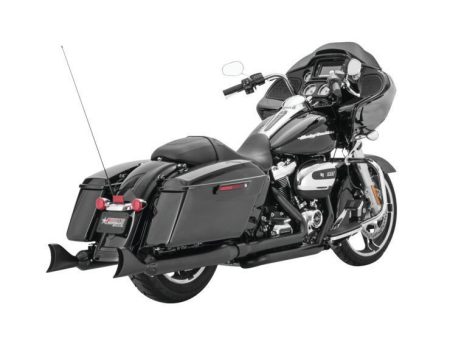 4in. Sharktail Slip-On Mufflers - Black. Fits Touring 2017up. FREEDOM PERFORMANCE EXHAUST
