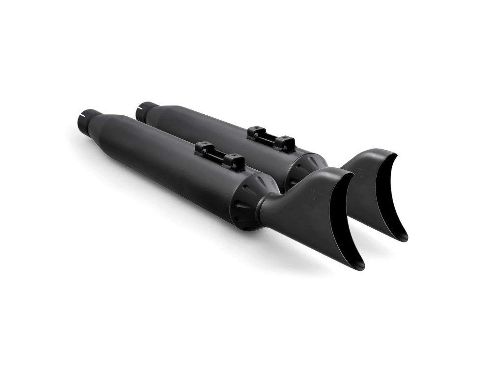 4in. Sharktail Slip-On Mufflers - Black. Fits Touring 2017up. FREEDOM PERFORMANCE EXHAUST - Image 2