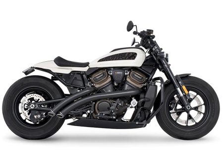Radical Radius Exhaust - Black with Black End Caps. Fits Sportster S 2021-2023 FREEDOM PERFORMANCE EXHAUST
