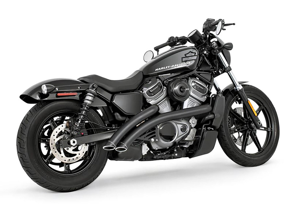 Radical Radius Exhaust - Black with Black End Caps. Fits Nightster 975 2022up. FREEDOM PERFORMANCE EXHAUST - Image 2