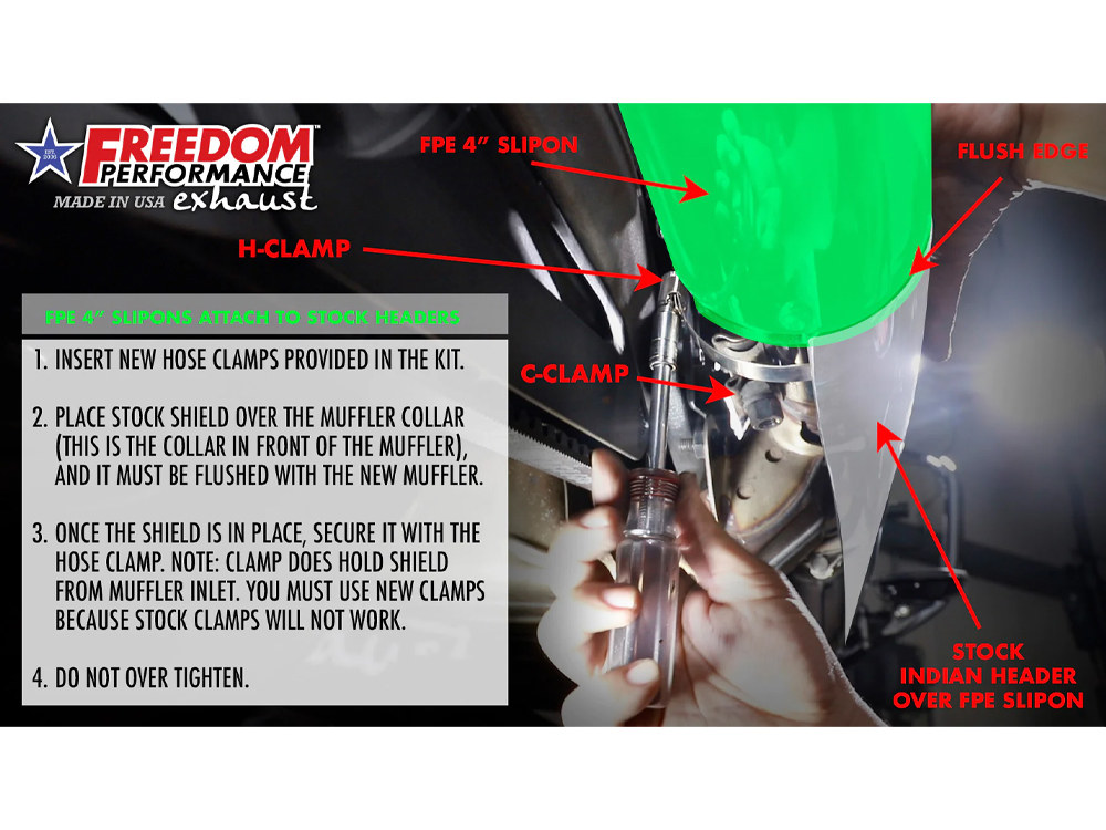 4in. Slip-On Mufflers - Black with Black Liberty End Caps. Fits Indian Scout 2015-2024 FREEDOM PERFORMANCE EXHAUST - Image 2