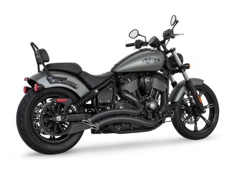 Sharp Curve Radius Exhaust - Black with Black End Caps. Fits Indian Cruiser 2022up FREEDOM PERFORMANCE EXHAUST