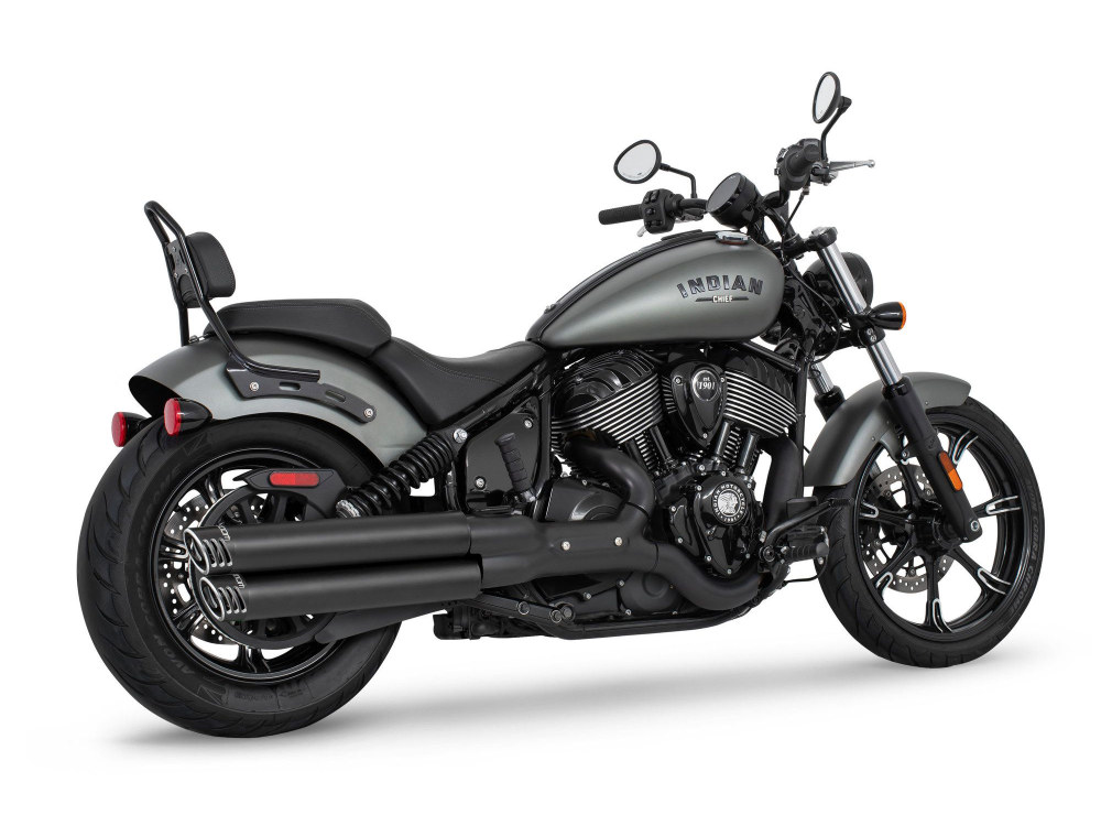 3.25in. Slip-On Mufflers - Black with Black Racing End Caps. Fits Indian Cruiser 2022up FREEDOM PERFORMANCE EXHAUST