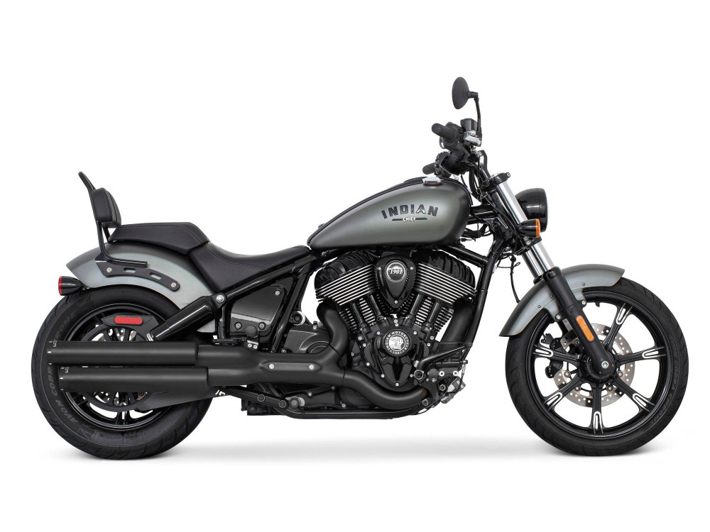 3.25in. Slip-On Mufflers - Black with Black Signature End Caps. Fits Indian Cruiser 2022up FREEDOM PERFORMANCE EXHAUST - Image 2