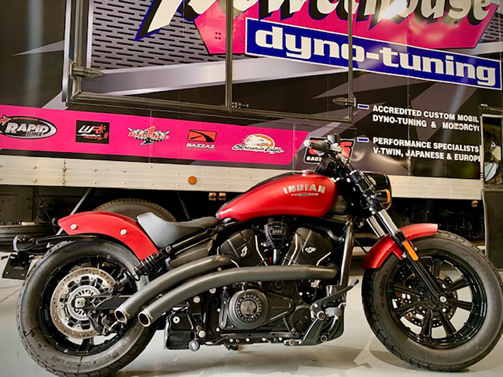 Radical Radius Exhaust - Black with Black End Caps. Fits Indian Scout 2025up FREEDOM PERFORMANCE EXHAUST - Image 2