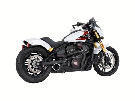 Combat 2-into-1 Exhaust - Black with Black End Cap. Fits Indian Scout 2025up FREEDOM PERFORMANCE EXHAUST