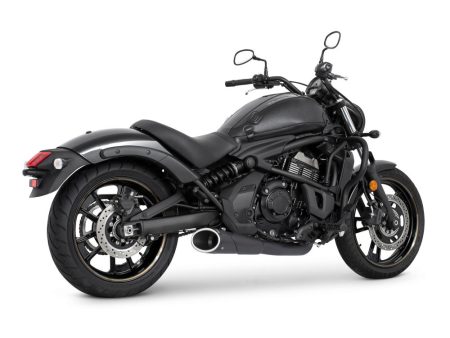 Combat Shorty 2-into-1 Exhaust - Black with Black End Cap. Fits Kawasaki Vulcan 'S' 650cc 2015up. FREEDOM PERFORMANCE EXHAUST