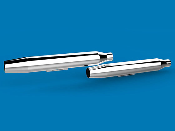 3in. HP-Plus Shorty Tapered Slip-On Mufflers - Chrome. Fits Dyna 1995-2017. Khrome Werks - Image 2