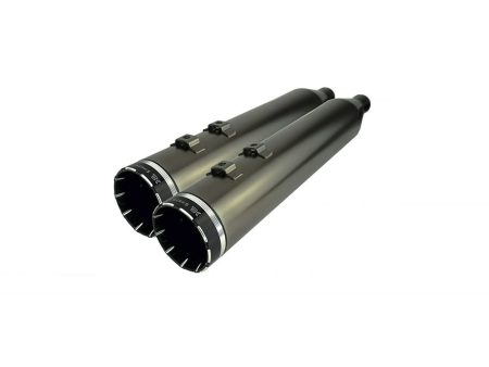 4-1/2in. Tracer Slip-On Mufflers - Smoke, Smoked Satin Chrome. Fits Touring 2017up. Khrome Werks