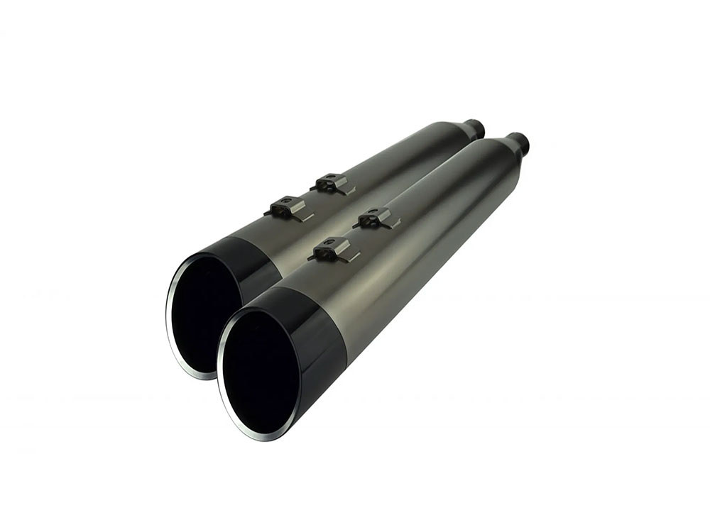 4-1/2in. Edge Slip-On Mufflers - Smoke, Smoked Satin Chrome. Fits Touring 2017up. Khrome Werks