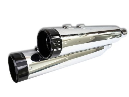 4-1/2in. Klassic Slip-On Mufflers - Chrome with Black End Caps. Fits Touring 2017up. Khrome Werks