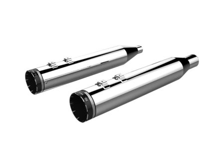 4-1/2in. Tracer Slip-On Mufflers - Chrome with Black End Caps. Fits Touring 2017up. Khrome Werks