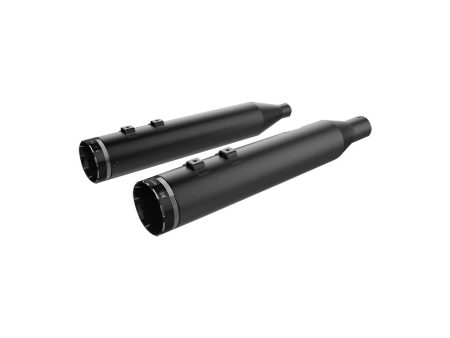 4-1/2in. Tracer Slip-On Mufflers - Black with Black End Caps. Fits Touring 2017up. Khrome Werks