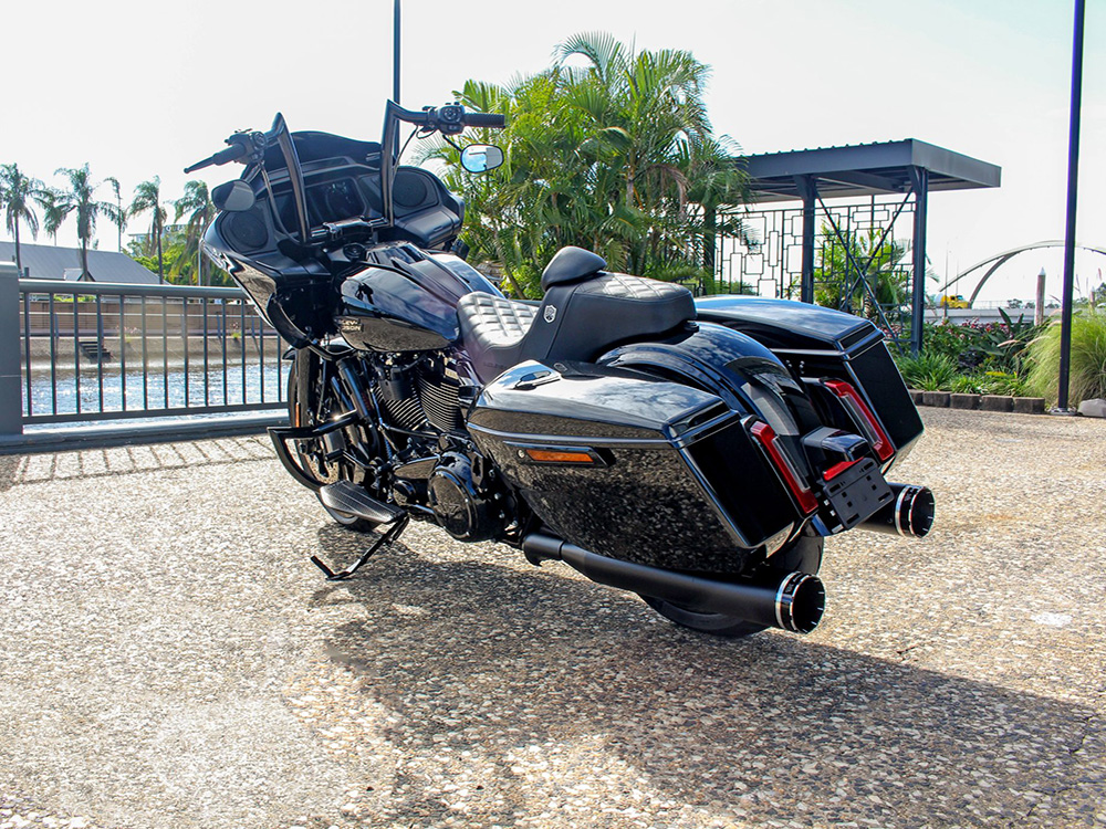 4-1/2in. Tracer Slip-On Mufflers - Black with Black End Caps. Fits Touring 2017up. Khrome Werks - Image 3