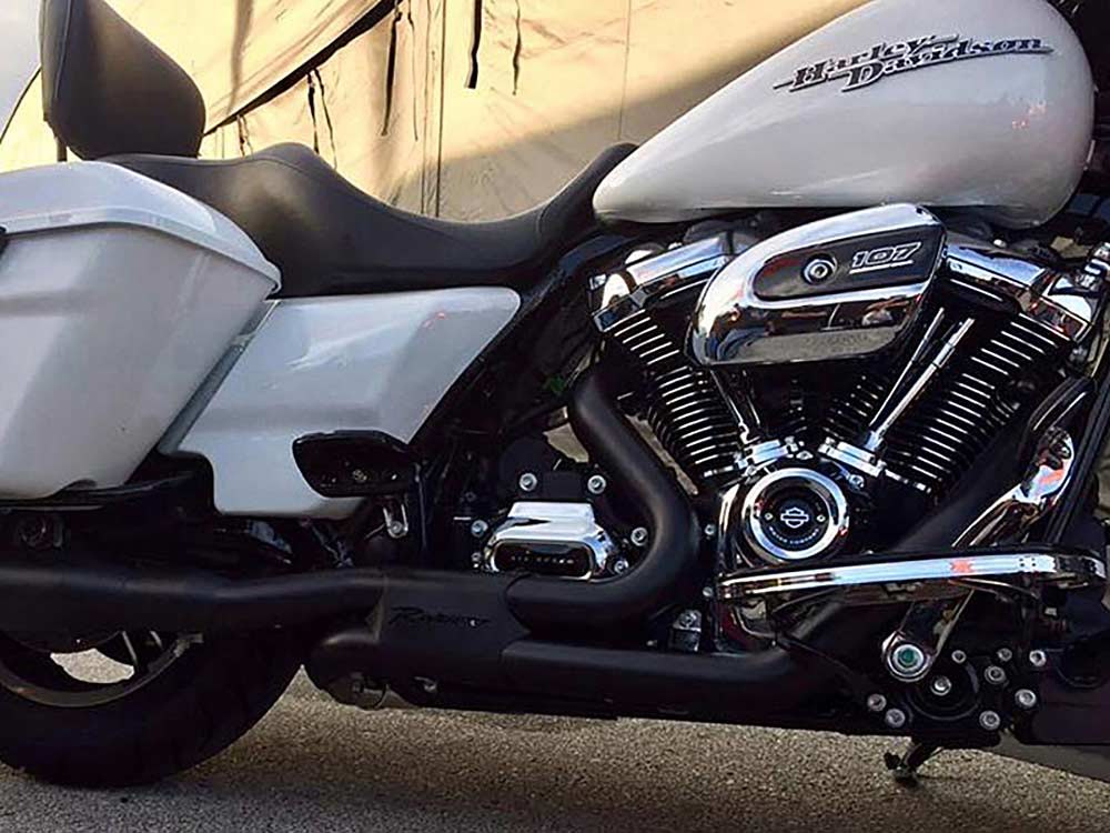Right Side Tuck & Under Headers - Black. Fits Touring 2017up. RINEHART EXHAUST - Image 3