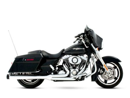 2-into-1 Exhaust - Chrome with Black End Cap. Fits Touring 2009-2016. RINEHART EXHAUST