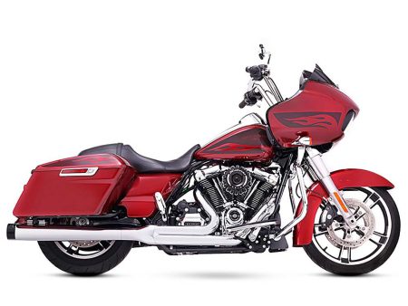 2-into-1 Exhaust - Chrome with Black End Cap. Fits Touring 2017up. RINEHART EXHAUST