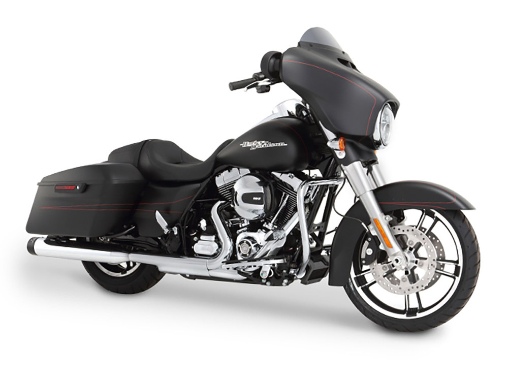 4in. Slip-On Mufflers - Chrome with Black End Caps. Fits Touring 1995-2016 & Trike 2017-2020. RINEHART EXHAUST - Image 3