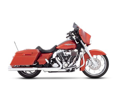 4in. Slip-On Mufflers - Chrome with Chrome End Caps. Fits Touring 1995-2016 & Trike 2017-2020. RINEHART EXHAUST