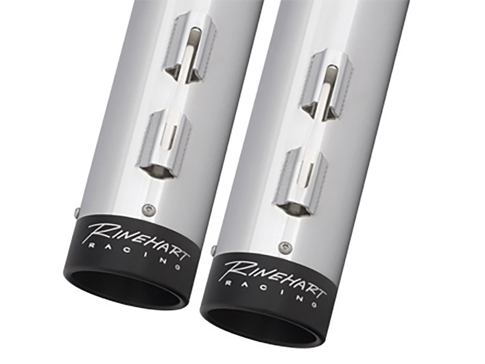 4in. Slip-On Mufflers - Chrome with Black End Caps. Fits Touring 2017up. RINEHART EXHAUST - Image 3