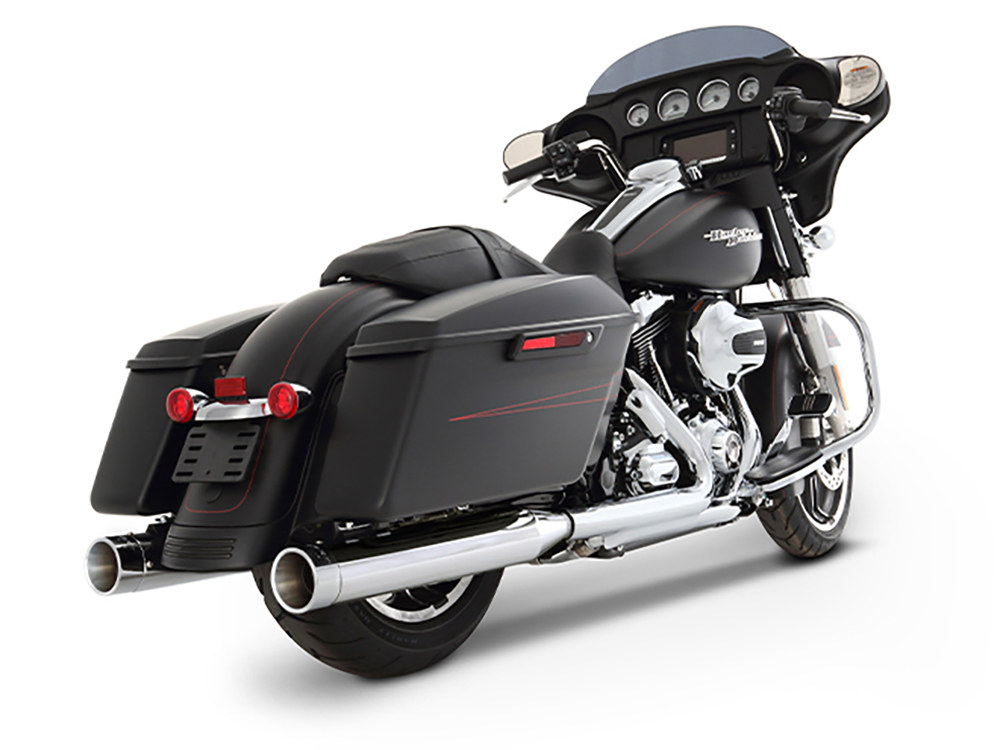 4in. Slip-On Mufflers - Chrome with Chrome End Caps. Fits Touring 2017up. RINEHART EXHAUST - Image 2