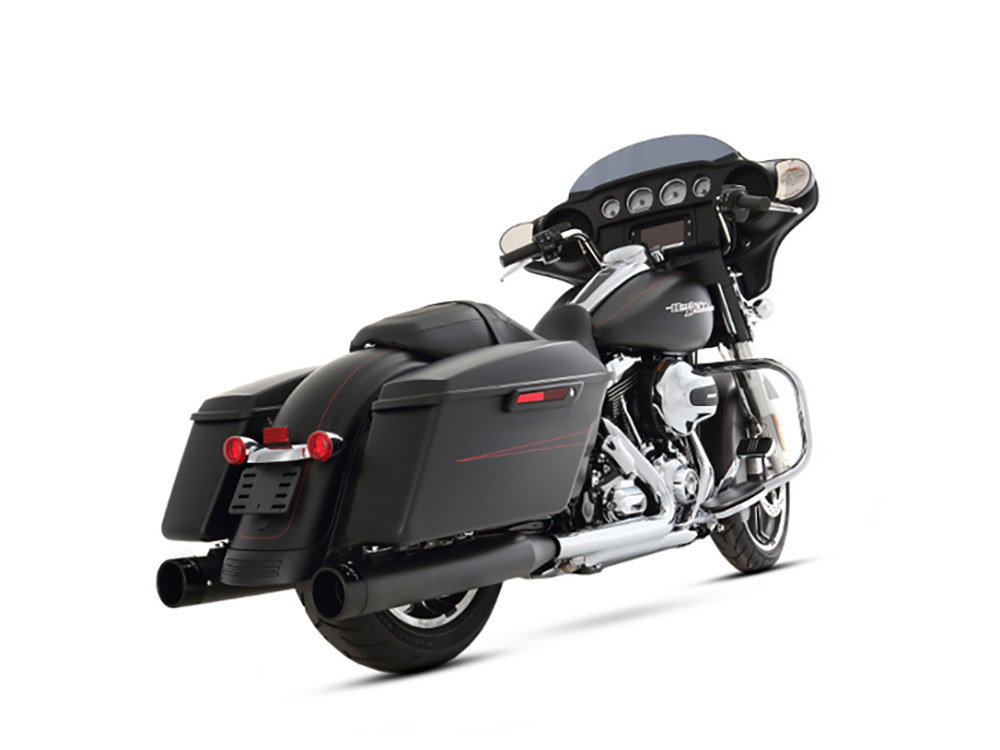4in. Slip-On Mufflers - Black with Black End Caps. Fits Touring 2017up. RINEHART EXHAUST - Image 2