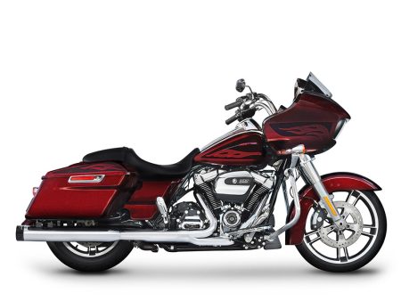 4in. DBX40 Slip-On Mufflers - Chrome with Black End Caps. Fits Touring 2017up. RINEHART EXHAUST