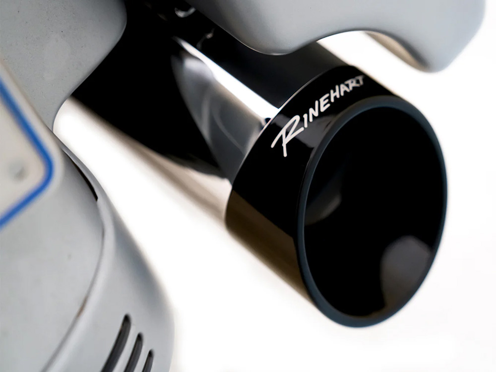 4-1/2in. DBX45 Slip-On Mufflers - Chrome with Black Slash Cut End Caps. Fits Touring 2017up RINEHART EXHAUST - Image 2