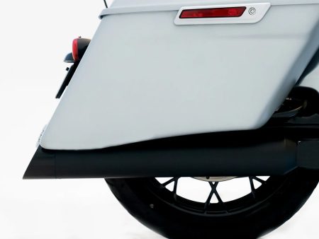 4-1/2in. DBX45 Slip-On Mufflers - Black with Black Slash Cut End Caps. Fits Touring 2017up RINEHART EXHAUST