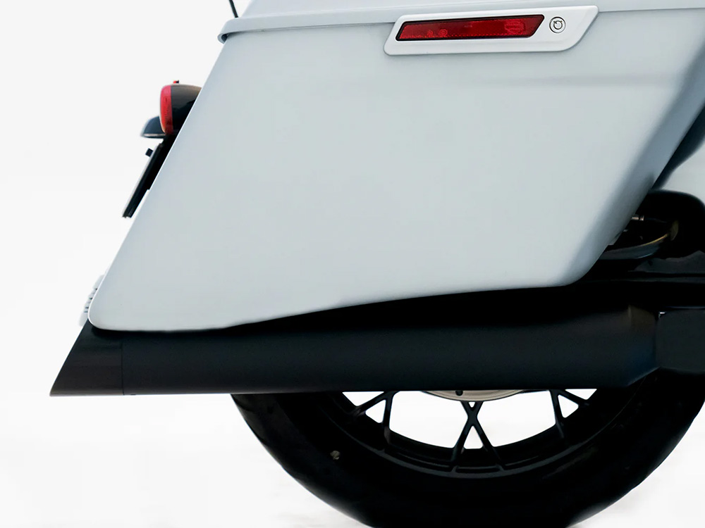 4-1/2in. DBX45 Slip-On Mufflers - Black with Black Slash Cut End Caps. Fits Touring 2017up RINEHART EXHAUST