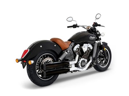 3-1/2in. Slip-On Mufflers - Black with Black End Caps. Fits Indian Scout 2015-2024 RINEHART EXHAUST