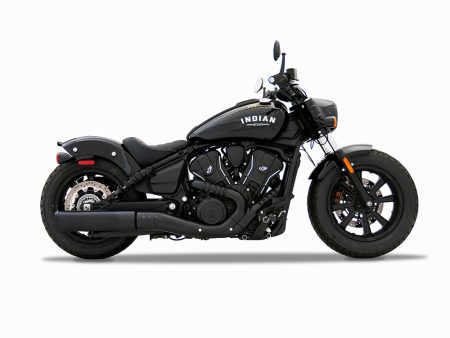 4.5in. DBX45 Slip-On Muffler - Black with Black End Cap. Fits Indian Scout 2025up RINEHART EXHAUST