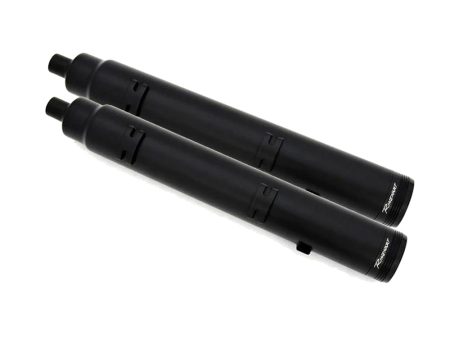 4.5in. DBX45 Slip-On Mufflers - Black with Black End Caps. Fits Indian Big Twin 2014up with Hard Saddle Bags. RINEHART EXHAUST