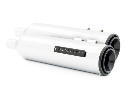 4-1/2in. HP45 Slip-On Short Race Inspired Mufflers - Chrome with Black End Caps. Fits Touring 2017up. RINEHART EXHAUST