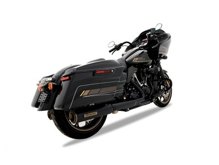 4-1/2in. HP45 Slip-On Short Race Inspired Mufflers - Black with Bronze End Caps. Fits Touring 2017up RINEHART EXHAUST