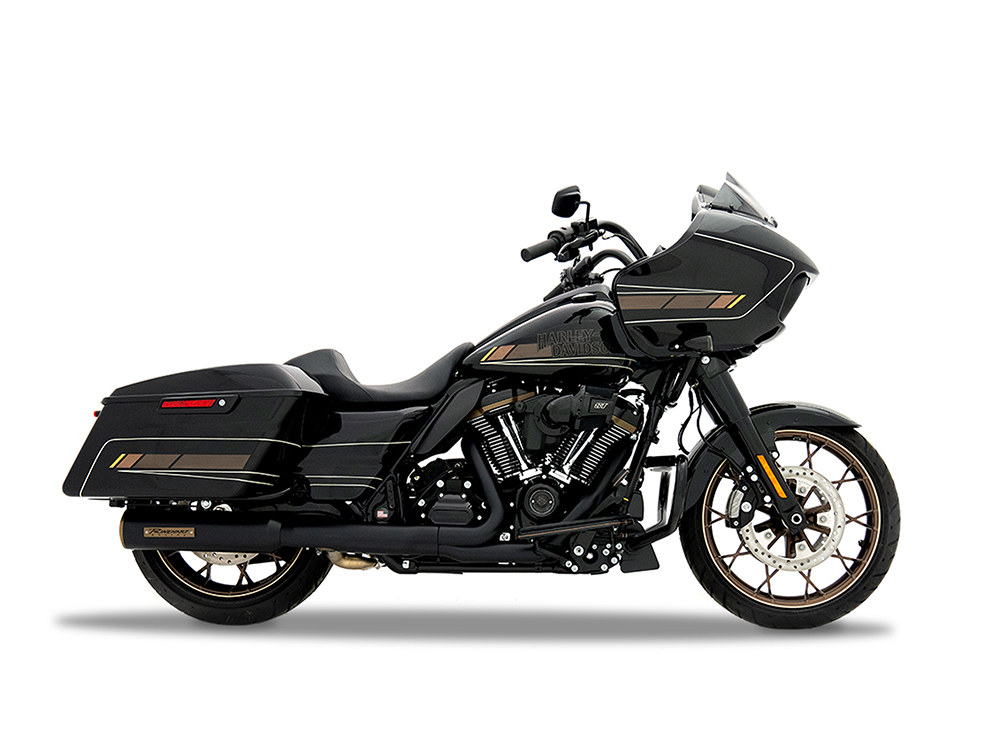 4-1/2in. HP45 Slip-On Short Race Inspired Mufflers - Black with Bronze End Caps. Fits Touring 2017up RINEHART EXHAUST - Image 2