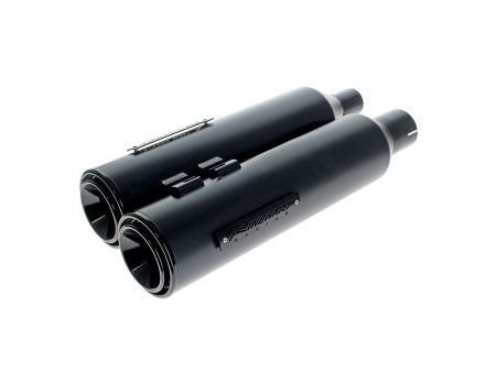 4-1/2in. HP45 Slip-On Short Race Inspired Mufflers - Black with Black End Caps. Fits Touring 2017up RINEHART EXHAUST