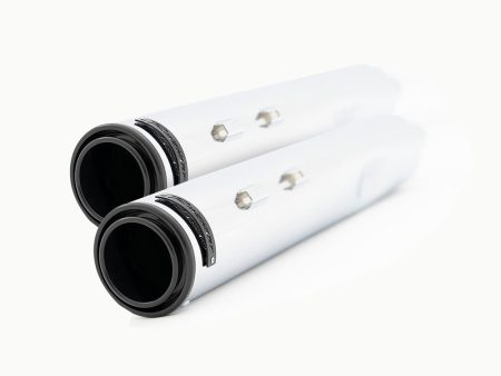 4-1/2in. HP45XL Slip-On Mufflers - Chrome with Black End Caps. Fits Touring 2017up. RINEHART EXHAUST