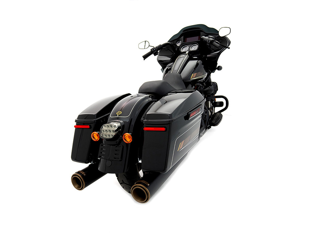 4-1/2in. HP45XL Slip-On Mufflers - Black with Bronze End Caps. Fits Touring 2017up. RINEHART EXHAUST - Image 2