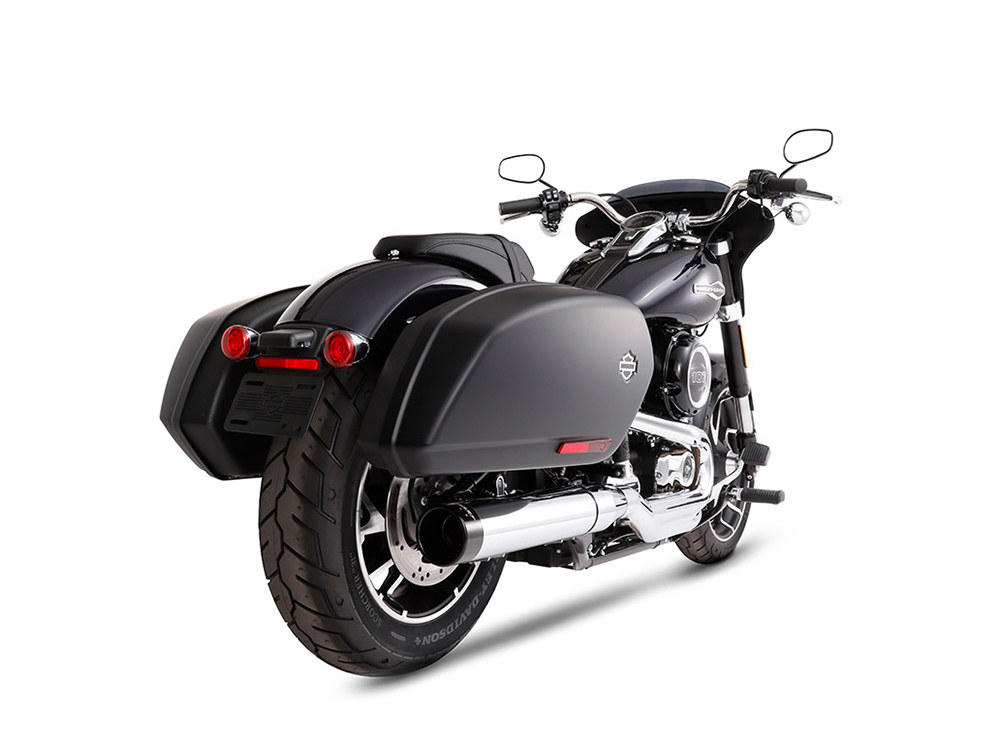 4in. Slip-On Muffler - Chrome with Black End Cap. Fits Sport Glide 2018-2024 RINEHART EXHAUST - Image 2