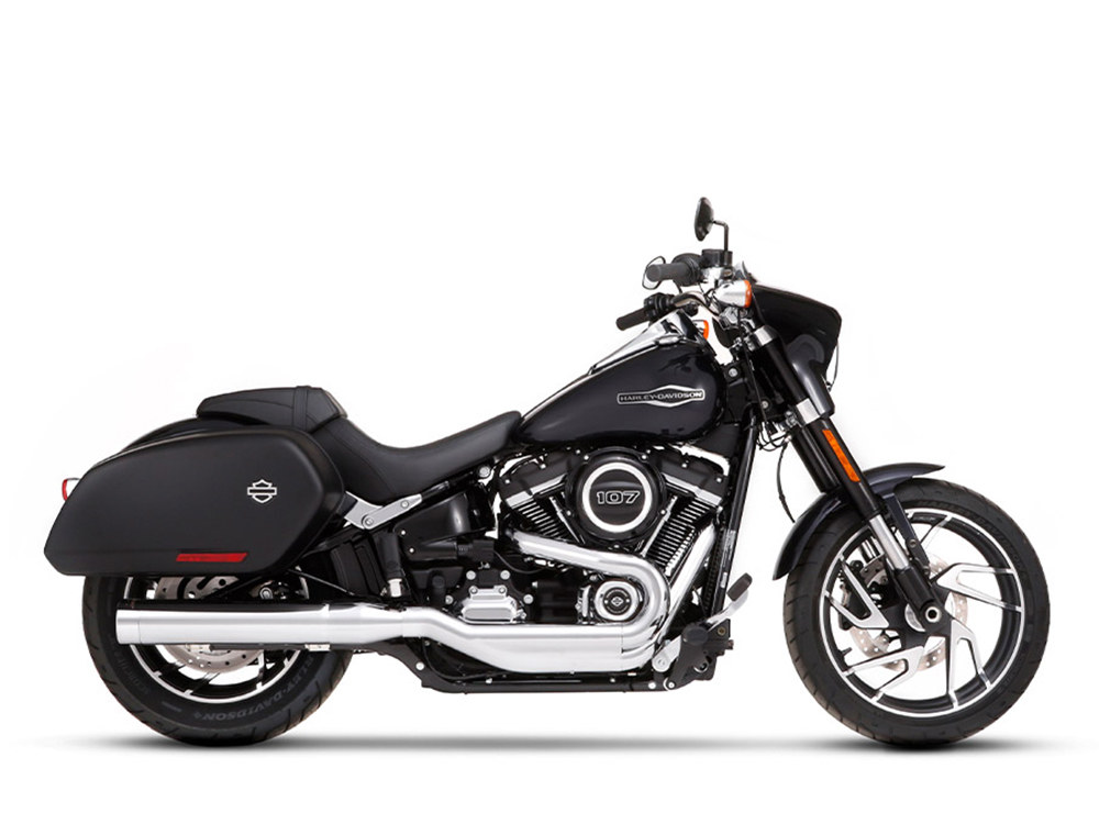 4in. Slip-On Muffler - Chrome with Chrome End Cap. Fits Sport Glide 2018-2024 RINEHART EXHAUST