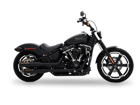 3-1/2in. Slip-On Mufflers - Black with Bronze End Caps. Fits Softail Slim, Street Bob, Standard & Low Rider Models 2018-2024 & Breakout & Fat Boy 2018up RINEHART EXHAUST