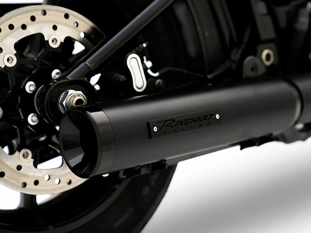 4in. HP40 Slip-On Muffler - Black with Black End Cap. Fits Softail Street Bob, Low Rider S, Low Rider ST & Heritage 2025up RINEHART EXHAUST - Image 3