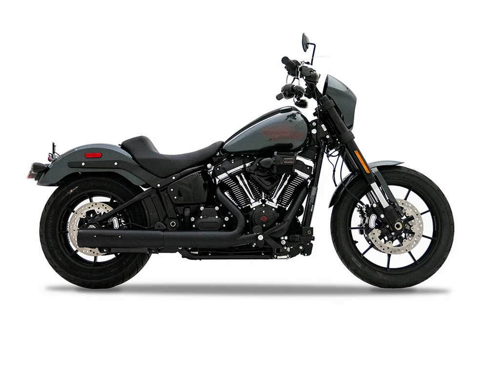 4in. HP40 Slip-On Muffler - Black with Black End Cap. Fits Softail Street Bob, Low Rider S, Low Rider ST & Heritage 2025up RINEHART EXHAUST