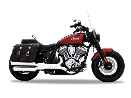 4in. Slip-On Mufflers - Chrome with Black End Caps. Fits Indian Cruiser 2022up RINEHART EXHAUST
