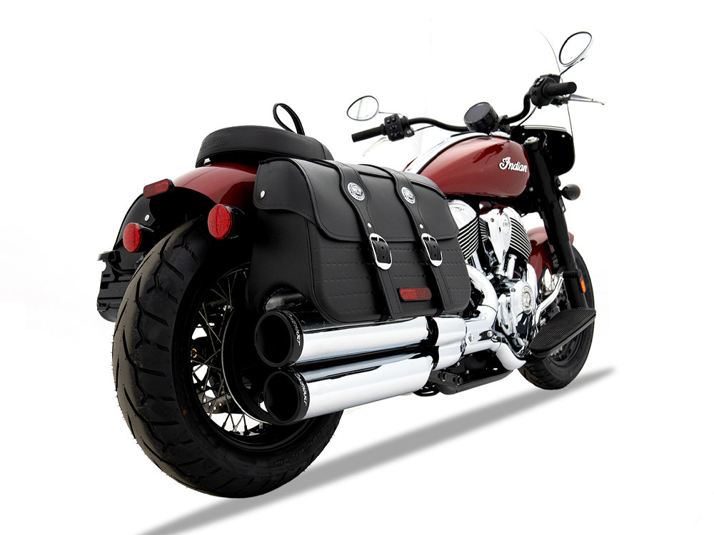 4in. Slip-On Mufflers - Chrome with Black End Caps. Fits Indian Cruiser 2022up RINEHART EXHAUST - Image 2