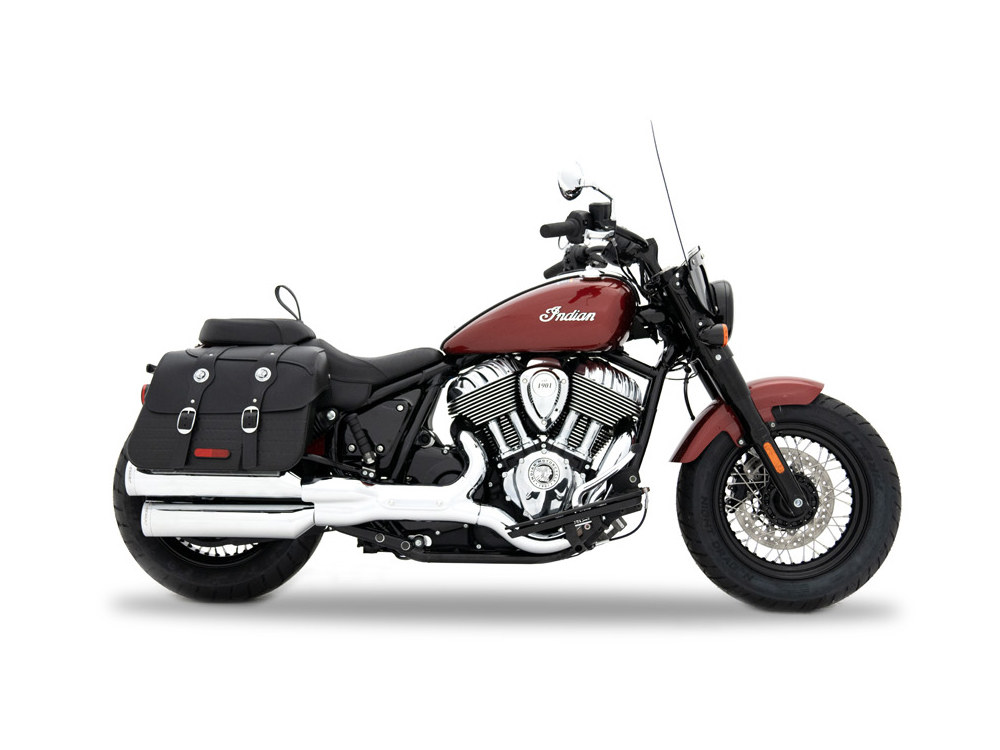 4in. Slip-On Mufflers - Chrome with Chrome End Caps. Fits Indian Cruiser 2022up RINEHART EXHAUST